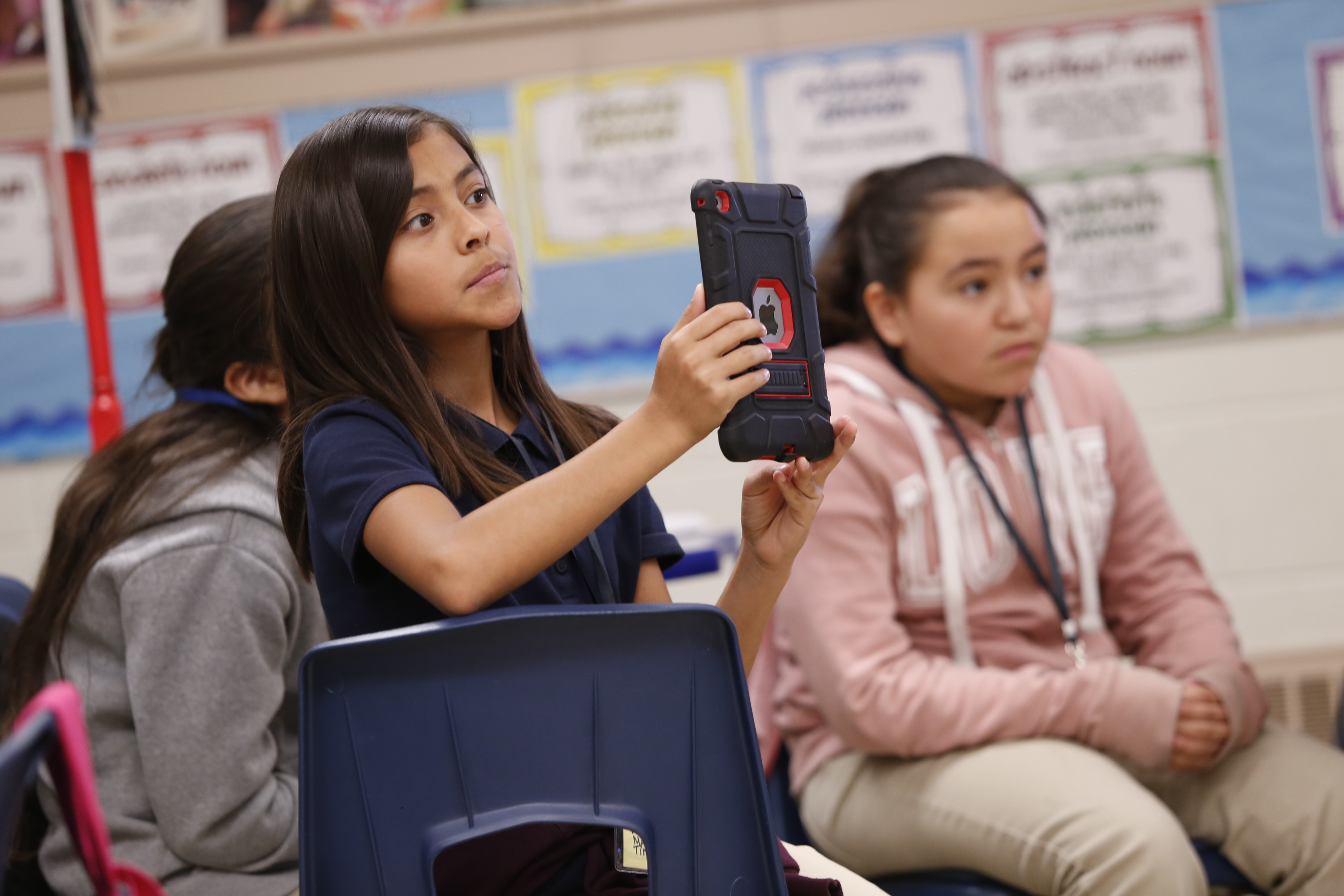 Student uses an iPad during a lesson Student uses an iPad during a lesson